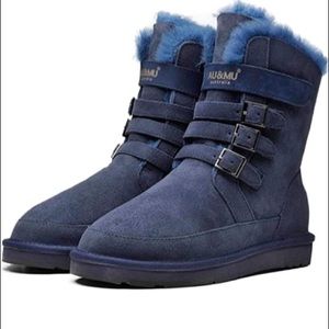 Aumu Womens Shearling Leather Sheepskin Fur Boots